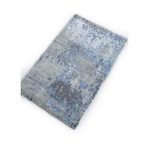 Tapis noué à la main en laine et soie de bambou Tattvam Lu-9031, abstrait, gris et noir, rectangulaire, pour la maison et le couloir CS-01 - Product Image 2