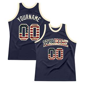 Maillots de basket-ball personnalisés 4 juillet USA patriotique marine Vintage drapeau américain maillot de basket-ball industrie du sport - Product Image 1