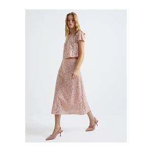 Conjunto de blusa de encaje de media manga para mujer BGN S23B111 - Product Image 2