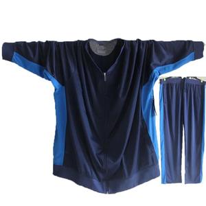 Otoño Invierno hombres Patchwork chaquetas sudaderas cremallera deportes sudaderas polar gran tamaño grande 12XL 13XL 14XL 15xl chaqueta suelta - Product Image 1