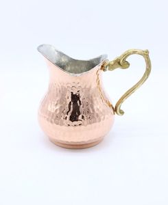 Pichets ou cruches à eau martelés en cuivre pur personnalisés avec filtre à eau poli en gros Pichets pichet à verres meilleure qualité - Product Image 4