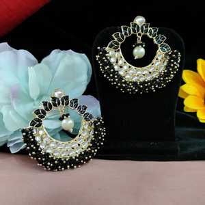 Elegante sofisticación pequeños pendientes de tuerca para mujeres y niñas radiante Kundan perla brillante perlas brillantes accesorio de moda - Product Image 3