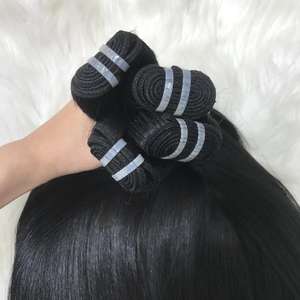 Hot Item Bone Straight Raw Hair Bundles 100% Virgin Human Hair Alta calidad Soft Silky Straight Loose Deep Wave Machine Double - Product Image 2