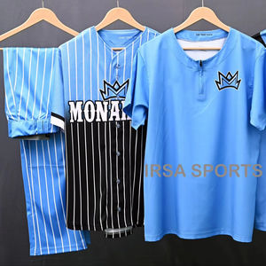 Ensemble de maillot et de pantalon de baseball personnalisé respirant de haute qualité imprimé par sublimation avec col en V Tissu 120g pour unisexe - Product Image 5