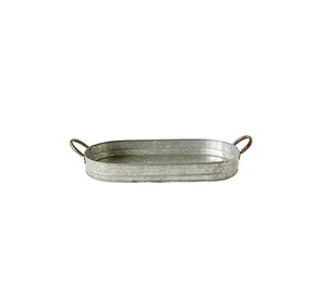 Nueva bandeja de servicio de comida ovalada galvanizada de Metal decorativo para el hogar, y boda Hotel, bandeja de servicio de aperitivos y bebidas de mesa - Product Image 5