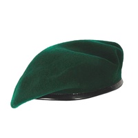 Béret Vert Olive Personnalisable avec Logo Métallique en Tissu Laine, Style Ajustable pour Entraînement Tactique et Sécurité en Extérieur