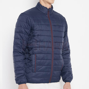 Chaquetas de invierno azules de calidad superior Satén Tallas grandes Manga larga Último diseño Regular Fit Own Your Logo Puffer Jacket para hombres - Product Image 4