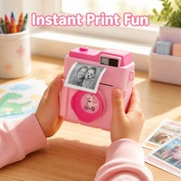 Appareil photo instantané pour enfants Dinosaure avec imprimante thermique CCD, écran IPS 2,4 pouces, double objectif, jouet photo 57 mm pour cadeaux