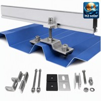 H2 Solar SUS304 Edelstahl T-Bolzen Solar-Dachklemme EPDM-Dichtung Trapezförmige Metalldach-PV-Montage