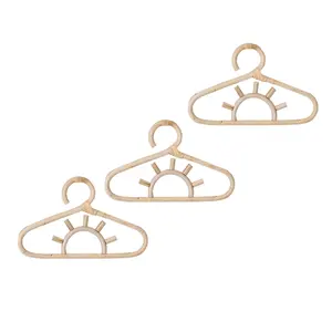 Suitable for Kid's Clothes Natural clothes hangers Small Cute Hangers Rattan Hook wholesale handmade