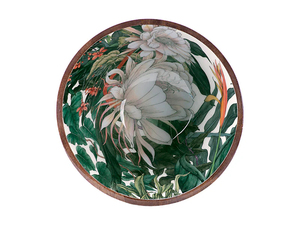 Plateau de bol de service en bois fait à la main de vente chaude avec motif de feuille d'émail Technique polie pour la maison et la fête - Product Image 2