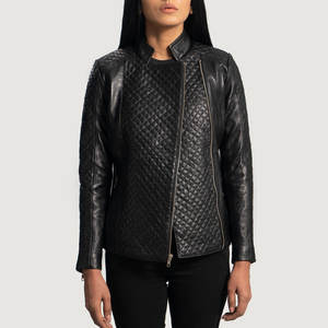 Col rabattu Qualité supérieure Meilleure veste pour femme Coupe ajustée Meilleures ventes Veste en cuir pour femme - Product Image 3