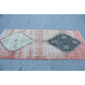 3.2x7.4 ft Vintage Rug, <b>Red</b> Floral Turkish <b>Wool</b> Rug - Product Image 3