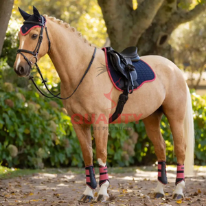 Tapis de selle anglais de haute qualité doublure intérieure en polaire douce matériau extérieur durable respirant léger équestre - Product Image 3