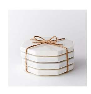 Crafted from natural white marble with subtle grey veining - Product Image 1