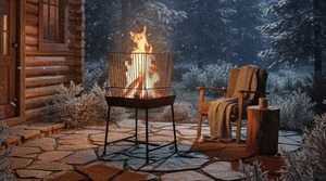 Foyer en fonte robuste pour l'extérieur |   Bol à feu en bois durable pour l'extérieur, bol à feu en fer noir classique |   Chauffe-eau à fer profond - Product Image 5