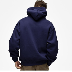 Diseño de logotipo personalizado Negro Hombres Liso 400 Gsm Algodón pesado Grueso Peso pesado Sudadera con capucha Sudaderas con capucha en blanco de alta calidad - Product Image 5