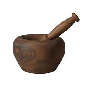 Post Modern Rustic Finished Brass Metal Mortar & Pestle for Home Kitchen <b>Spice</b> Hand Grinder/Crusher/Masher Use Mortar Pestle - Product Image 4