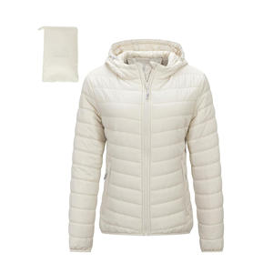 Outdoor Ventures Manteau d'hiver matelassé à fermeture éclair complète pour femmes imperméable à l'eau Veste bouffante à fermeture éclair complète Capuche en coton sur le devant - Product Image 5
