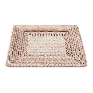 Napperon tissé rectangulaire en rotin naturel, assiette carrée pour fêtes de mariage, tapis et coussinets à prix d'usine - Product Image 3