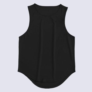 Débardeurs de luxe pour hommes de grande taille anti-rides 100% polyester personnalisé logo uni lourd haut vierge à col rond surdimensionné - Product Image 6