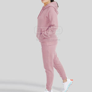 2025 100% algodón Tech Fleece mujer chándal de algodón liso chándal de dos piezas para damas ropa activa - Product Image 5