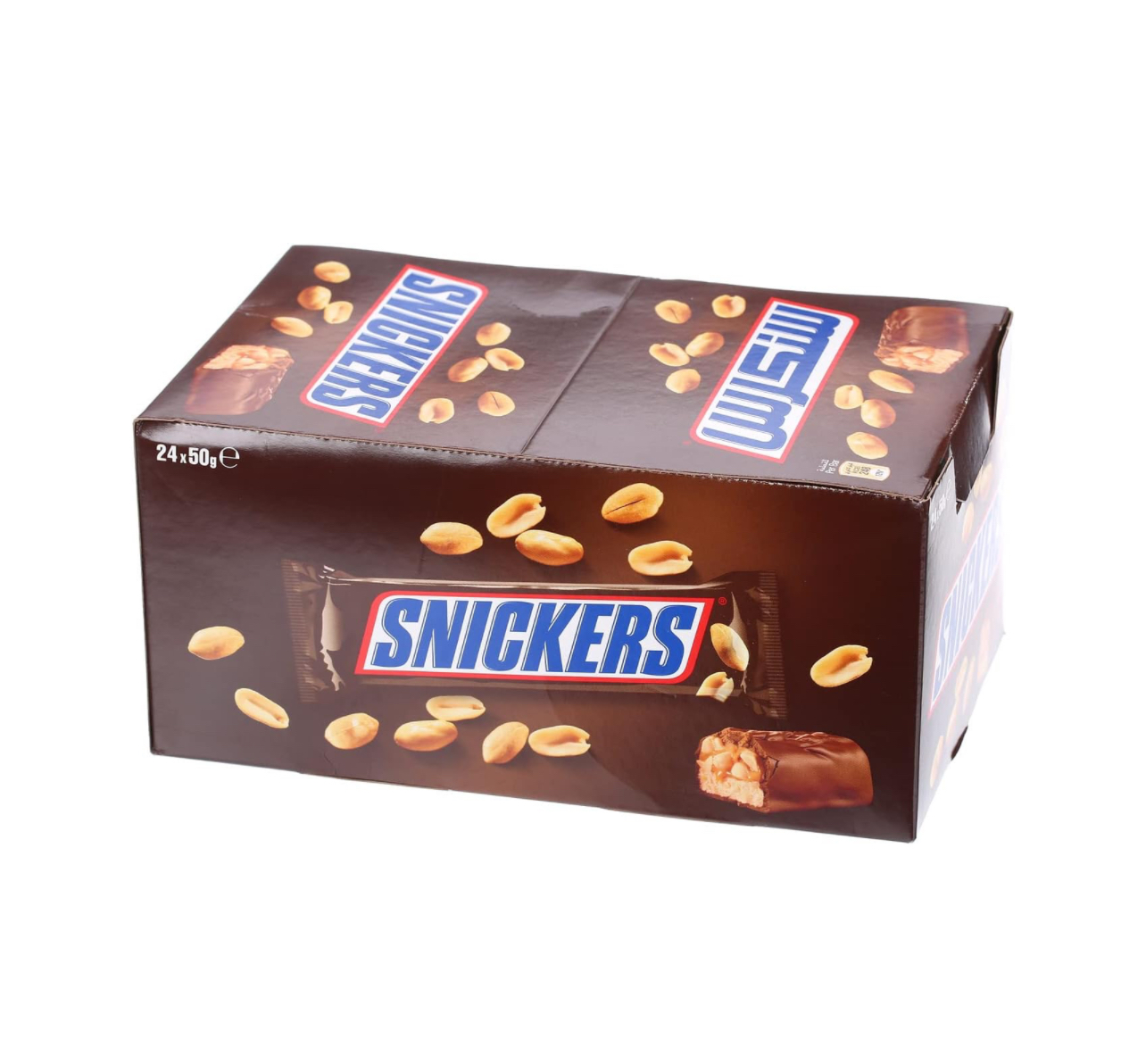 Batang Snickers, karamel dan kacang panggang coklat tertutup, 24 Bar (hitungan) x50g (1200g) pemasok jumlah besar