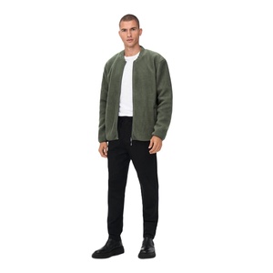 Men's Custom Print Embroidered Bomber <b>Jacket</b> Sherpa Fleece Baseball <b>Jacket</b> with Logo Winter Season New Arrival Collarless - Product Image 6