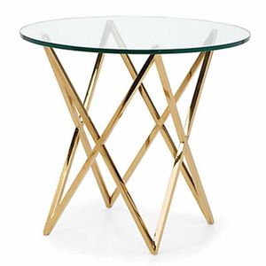 Mesa auxiliar de sofá con marco de acero inoxidable con acabado dorado, último diseño 2023, superventas, mesa auxiliar y de café Morden - Product Image 5