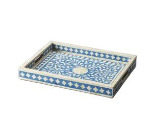 ถาดไม้บรรจุอาหารไม้สำหรับป่าไม้ถาดวางขนมที่ต้องการของจำเป็นในครัวเรือนแบบย้อนยุคสีน้ำเงินหรูหรา - Product Image 1