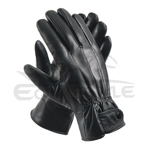 Venta al por mayor guantes de piel de oveja Unisex moda invierno estilo de conducción cálido personalizado OEM fabricante guantes de cuero de lujo - Product Image 2