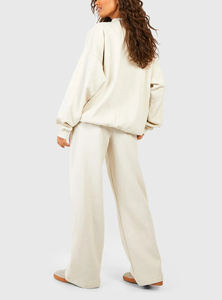 2025 New Arrived Custom Puff Printed Logo Tracksuit for Women 100% Cotton BreathableOversize Hoodie & Baggy Jogger <b>Set</b> - Product Image 3