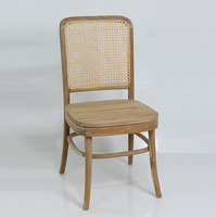 Chaise de salle à manger moderne Nelly Nature avec housse amovible - Teck et rotin couleur naturelle pour la maison, le bureau et la villa