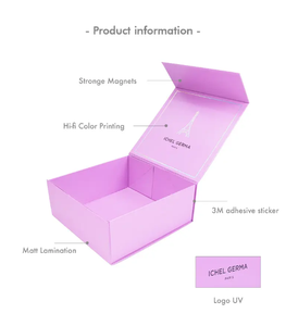 กล่องเครื่องสำอางแบบพับได้สำหรับครีมหน้า/ดูแลผิวเคลือบยูวีมีคุณภาพสูงหรูหราสีชมพูออกแบบได้ตามต้องการ - Product Image 6