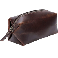 Dompet Kulit Asli Pria Vintage Modis, Dilengkapi RFID Protection, Ritsleting, Hasp, Multi-Kompartemen, Lapisan Anti Air, Lembut