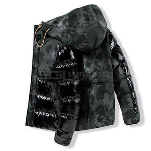Logotipo personalizado para los hombres Elegante diseño personalizado de dos colores de invierno impermeable burbuja Puffer Chaquetas de lona gruesa Bomber - Product Image 3