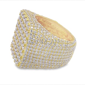 แหวนฮิปฮอปประดับเพชร VVS แบบ Iced Out เงินแท้ 925 สำหรับผู้ชาย - เหมาะสำหรับงานแต่งงานและงานปาร์ตี้ - Product Image 5