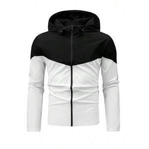 Men Slogan Graphic Drawstring Hooded Windbreaker Jacket Premium Quality Men for Use in Spring Zip up Track Windbreaker <b>Hoodie</b> - Product Image 1