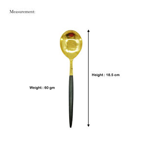 Ensemble de cuillères en laiton de haute qualité de style moderne manche noir classique fait à la main fabricant indien original pour la fête nourriture voyage - Product Image 2