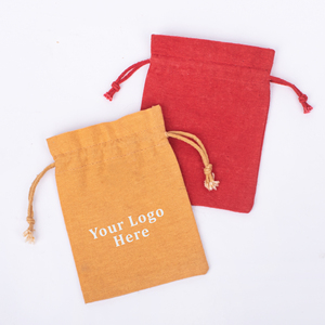 Logotipo personalizable algodón cordón regalo Favor bolsa reciclable pequeño pendiente joyería embalaje bolsa indio hecho a mano al por mayor - Product Image 3