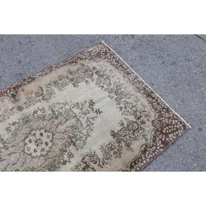 พรมวินเทจขนาด 3.8x6.6 ฟุต (117x202 ซม.) สีน้ำตาลลายแบบนามธรรมสไตล์ตุรกี - Product Image 5