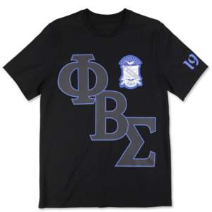 Camiseta gráfica PBS azul real 100% algodón Phi Beta Sigma camiseta con logotipo de equipo impreso en la parte delantera y trasera ropa de fraternidad para hombre - Product Image 3