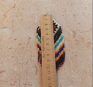 Pendientes de cuentas de semillas de flecos, pendientes de cuentas largas, pendientes de cuentas de semillas - Product Image 2