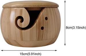 Bol à fil en bois pour toutes les occasions, pour mamans et grand-mères, bols de rangement pour fil à crocheter de haute qualité - Product Image 2