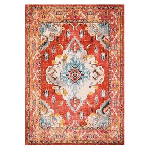 <b>RUGS</b> DEPOT LXDP-0828 Wholesale Red <b>Burgundy</b> Traditional Oriental Digital Printed Machine Washable Chenille Area <b>Rug</b> Non Slip - Product Image 1