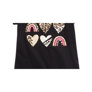 T-shirt Epic Threads per bambina con simpatici cuori animali, taglia 6, nera, in morbido tessuto jersey di poliestere, maniche corte - Product Image 3