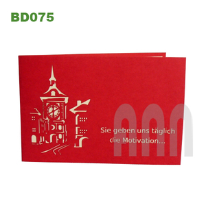 ANN HANDICRAFT Carte de vœux 3D pop-up de haute qualité, faite à la main, en forme de Tour de l'Horloge de Berne, en papier découpé, avec vernis mat - Product Image 4