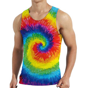 Nouvelle Arrivée Conception D'été Sport Porter Tie Dye Gym Stringer Léger Fitness Formation Gilet Slim Fit Haltérophilie Singlet - Product Image 2