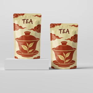 Emballage en plastique pour thé moyen, biscuits, café, aliments, emballage de qualité supérieure, sachet debout mat avec fermeture éclair pour les feuilles de thé - Product Image 1