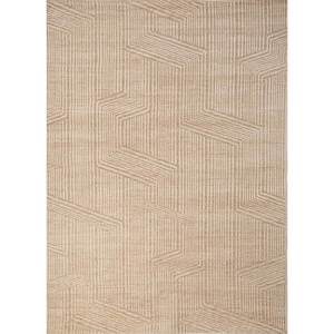 พรมขนสัตว์ถักมือสีเบจน้ำตาลลายเรขาคณิตสำหรับห้องนั่งเล่น พรมปูพื้นทางเข้าห้องโถง รูปทรงสี่เหลี่ยมผืนผ้า รุ่น Puzzle-Aiwl-3064 - Product Image 1